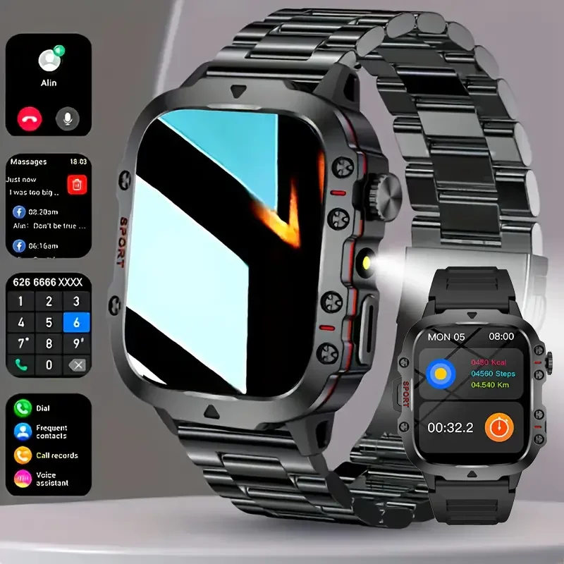 Smart Watch with LED Light, wireless calling /dial, Multi-Sport Modes, Call & Message Alerts, Custom Wallpaper, Compatible with