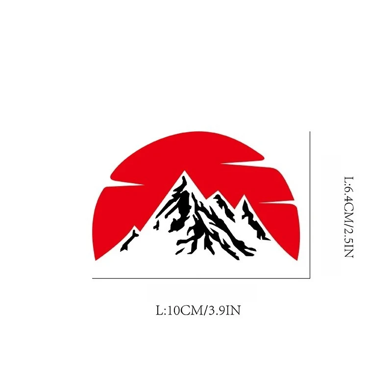 1PC「アウトドア愛好家向けカーステッカー、山の夕日デザインデカール、愛好家向けの個性的なアクセサリー、スタイリッシュな車の装飾」