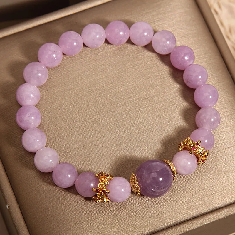 

Natural Lavender Amethyst Bracelet for Women Luxury Niche Exquisite Forest Style Versatile Bracelet