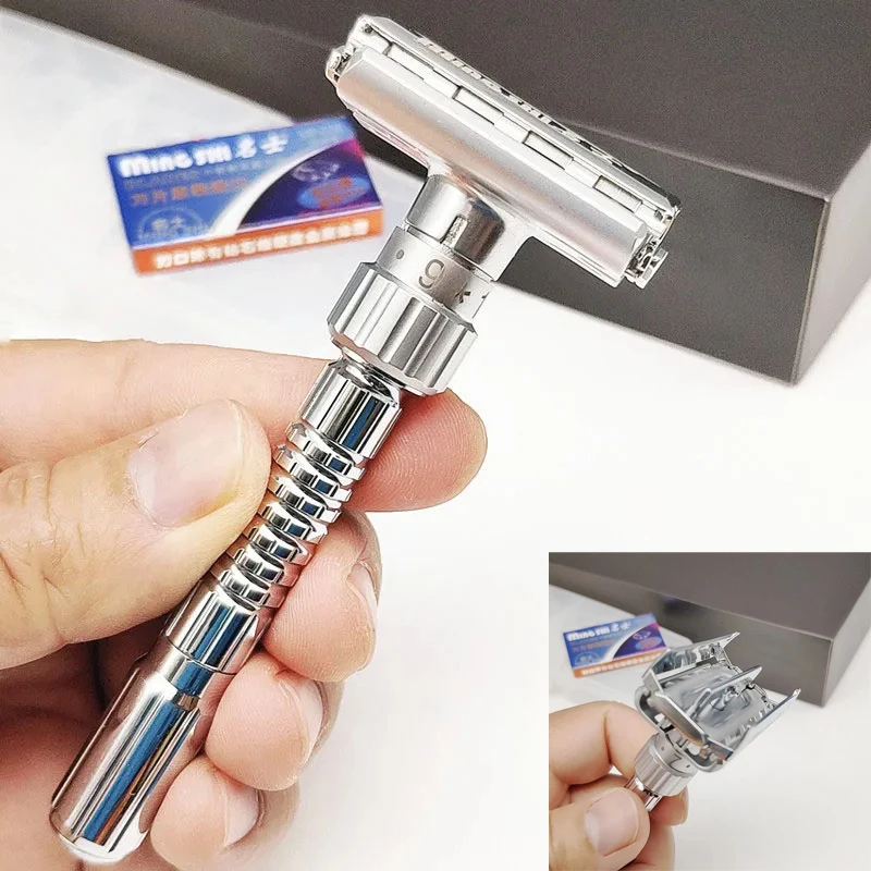 Adjustable Safety Razor Mens Folding Shaving Double Edge Classic Safety Razor Stainless Steel Shaving Blades Barber Shaving Tool