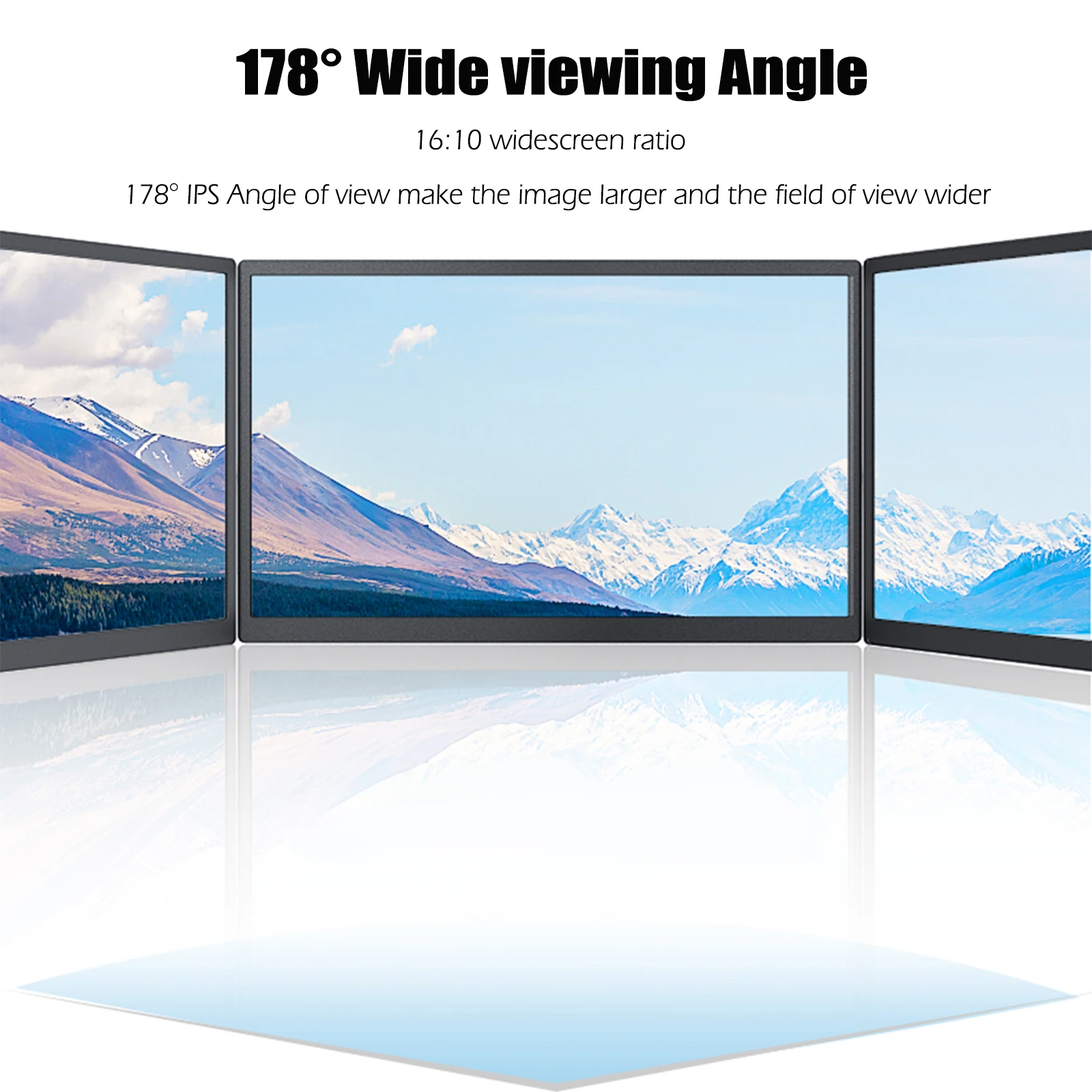 Bimawe 17 Inch 1080P FHD 1920x1200P Portable Monitor 100% sRGB With Screen Foldable Stand For Laptop Phone Xbox PS4/5 Switch