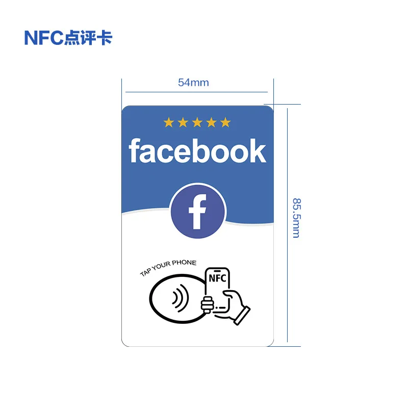13.56Mhz programmable Google ReviInstagram Facebook Google Tripadvisor Trustpilot Review NFC Tap Card N-TAG 215 506bytes NFC Tag
