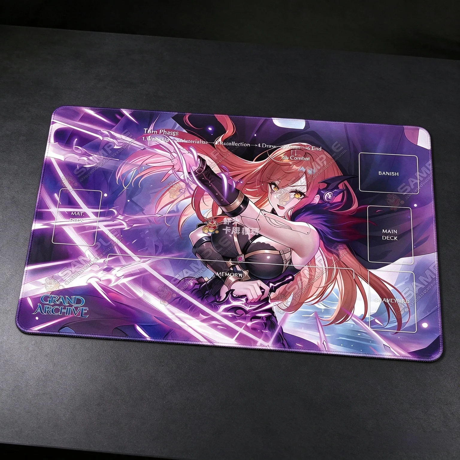600x350mm Suitable for Grand Archive Tristan Series Playmat Tristan Axelant Shadow Single Player Rubber Board Game Card Mat Toy