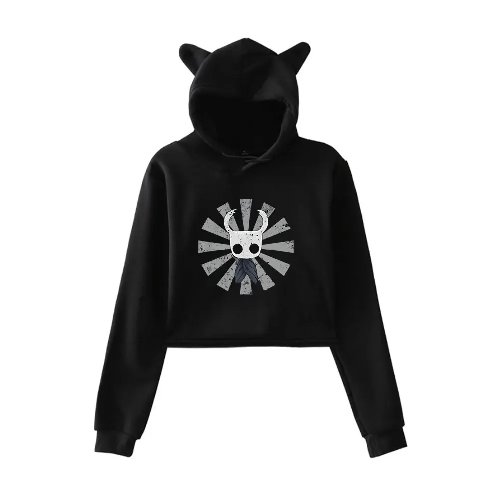 

Hollow Knight Vintage 90s Streetwear logo Hoodie Merch Hoodies Sweatshirts for Girls Cat Ear Crop Fashion Sports Pullover