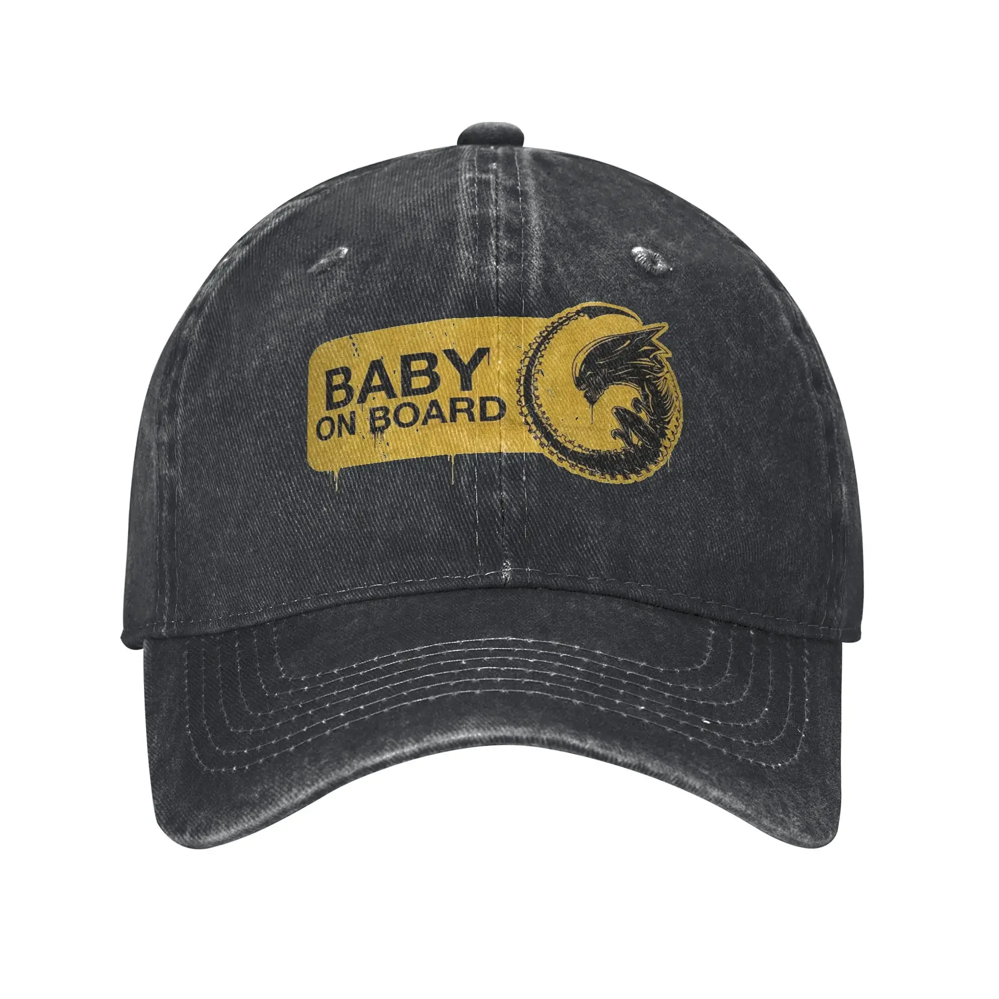 Vintage Alien Movie Baby Xeno Xenomorph Baseball Cap Unisex Distressed Denim Sun Cap Travel  Unstructured Soft Caps Hat