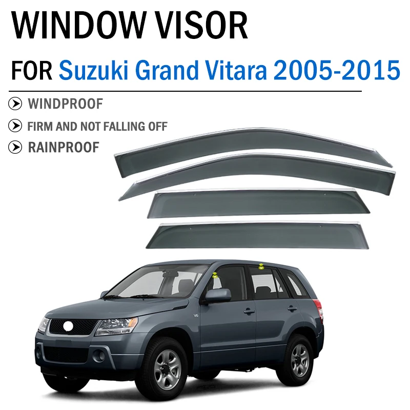 

FOR Suzuki Grand Vitara 2005-2015 Window Visor Deflector Visors Shade Sun Rain Guard Smoke Cover Shield Awning Trim