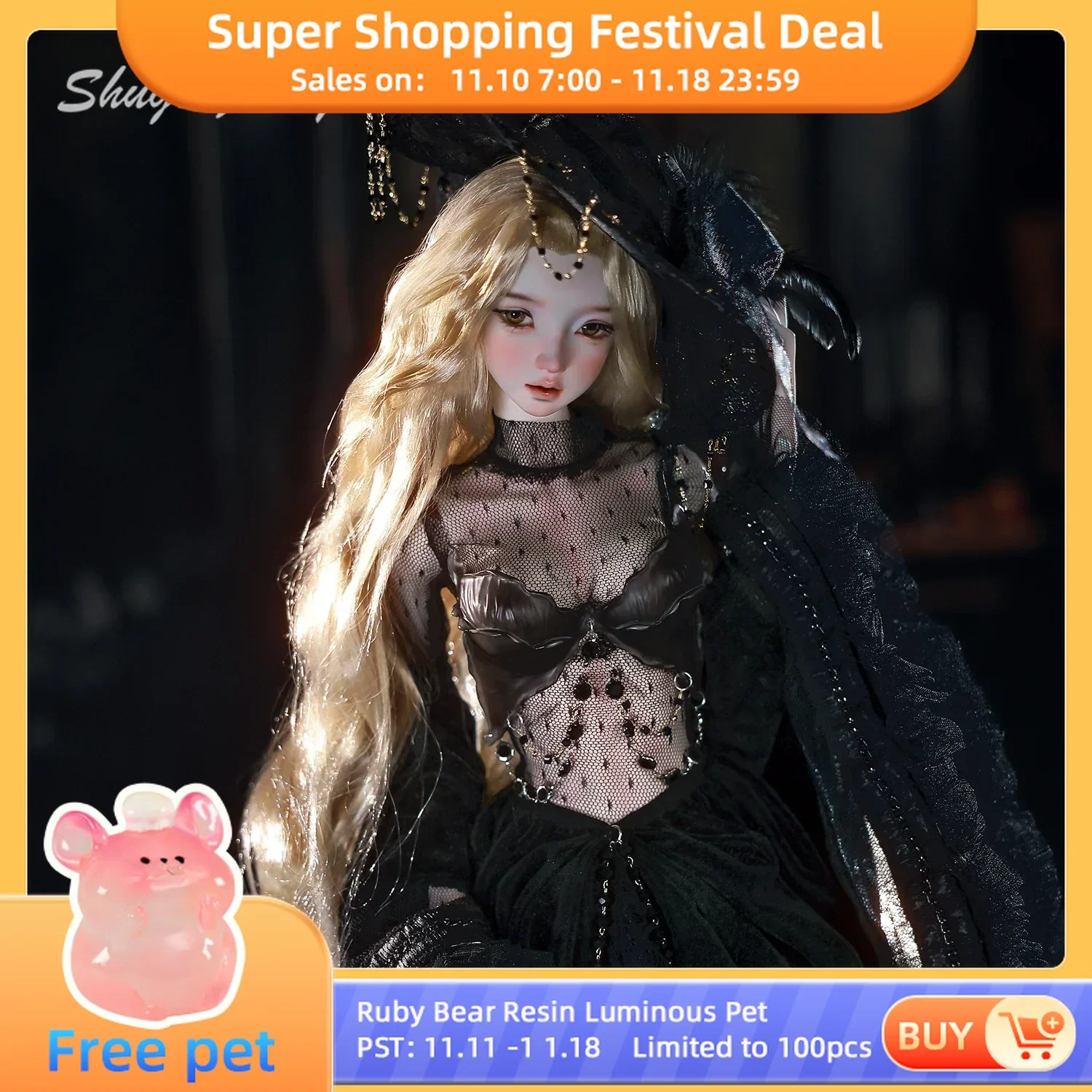 Winter Bjd Doll 1/3 Xinyi SD Vampire Fullset Art Figure Dolls for Girl Shugafairy Resin Breast Cup 1/3 Bjd Clothes Action Figure