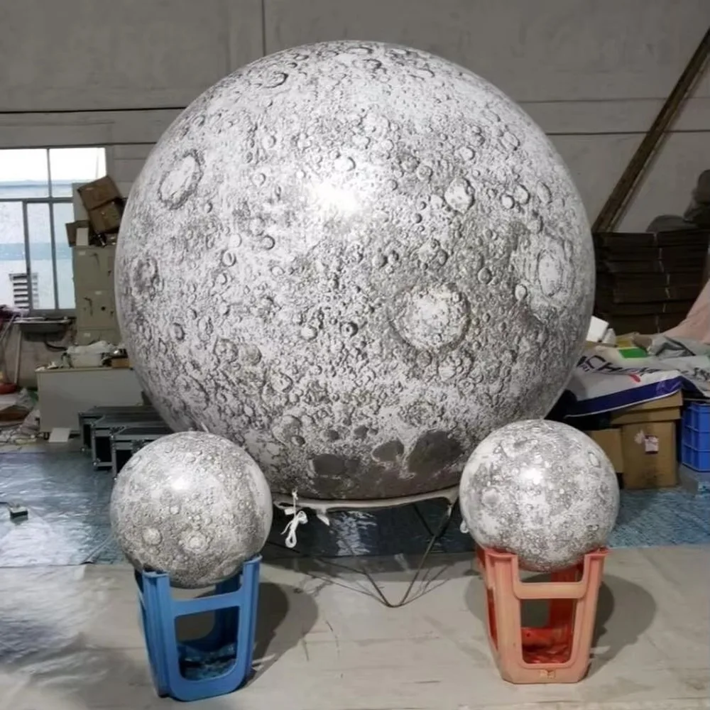 Giant Inflatable Moon Ball With LED Light PVC Sealed Inflatable Moon Balloon For Event Decoration Display Party Decor