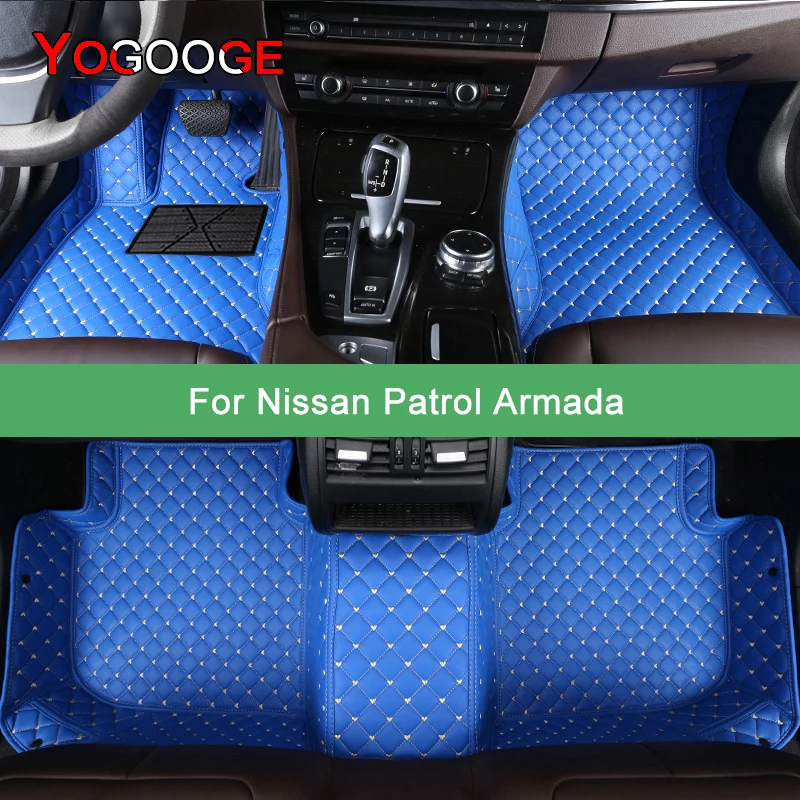 

YOGOOGE Custom Car Floor Mats For Nissan Patrol Y61 Y62 Y63 Armada Auto Carpets Foot Coche Accessorie