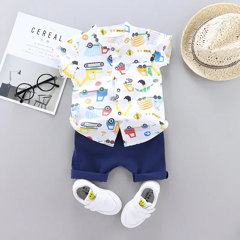 

New Summer Baby Boys Clothes Suit Children Shirt Shorts 2Pcs/Sets Infant Outfits Toddler Casual Cartoon Costume Kids Tracksuits