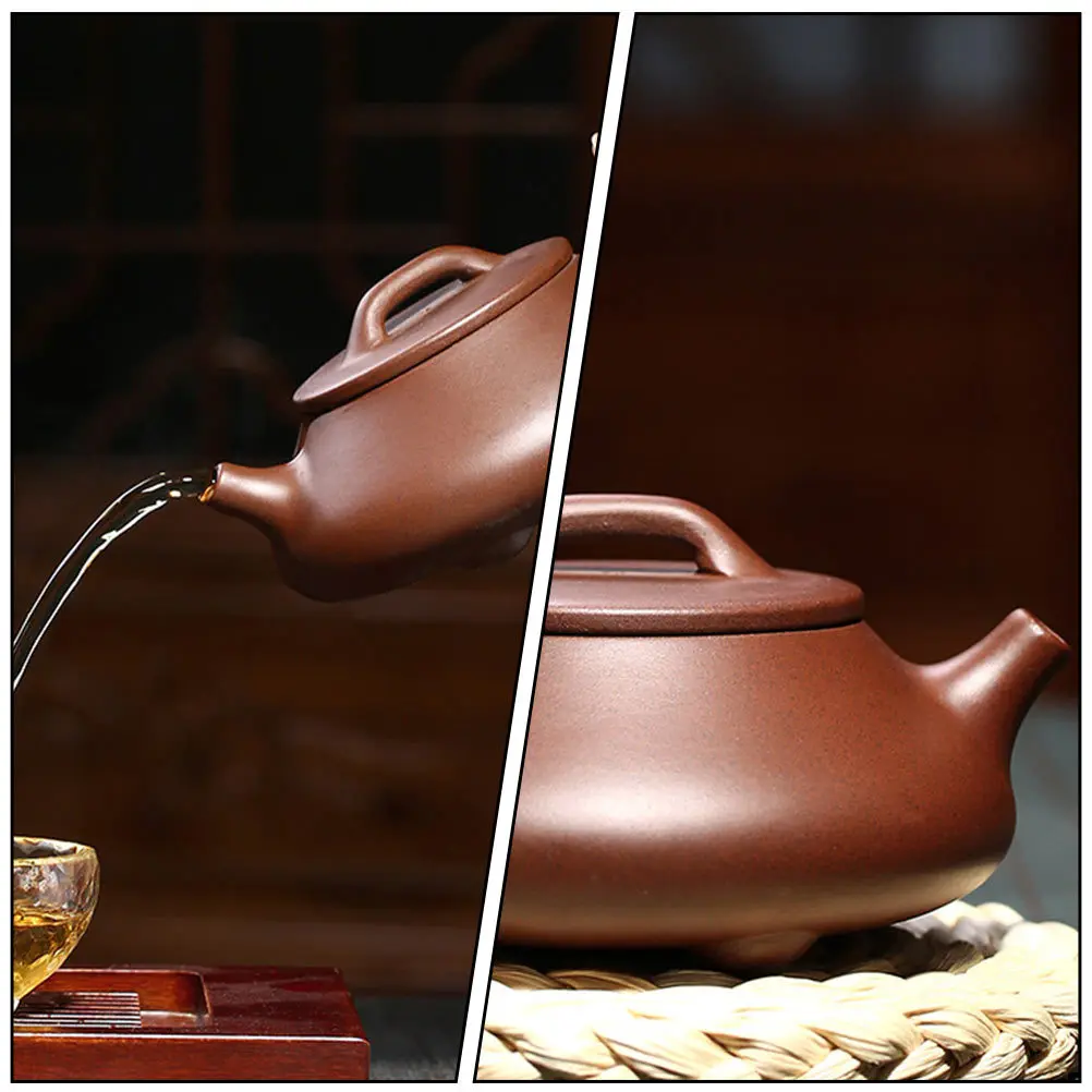 

1Pcs Creative Purple Sand Kettle Environmentally Friendly Counterbalanced Handle Tea Pot for Home and Professional Use