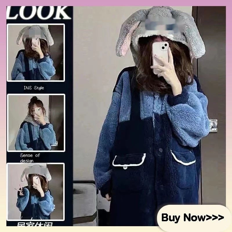 

Джуди женские мультяшные анимационные пижамы в стиле аниме плюшевые утолщенные коралловые бархатные теплые ветрозащитные пижамы с капюшоном одежда пижамы вне дома