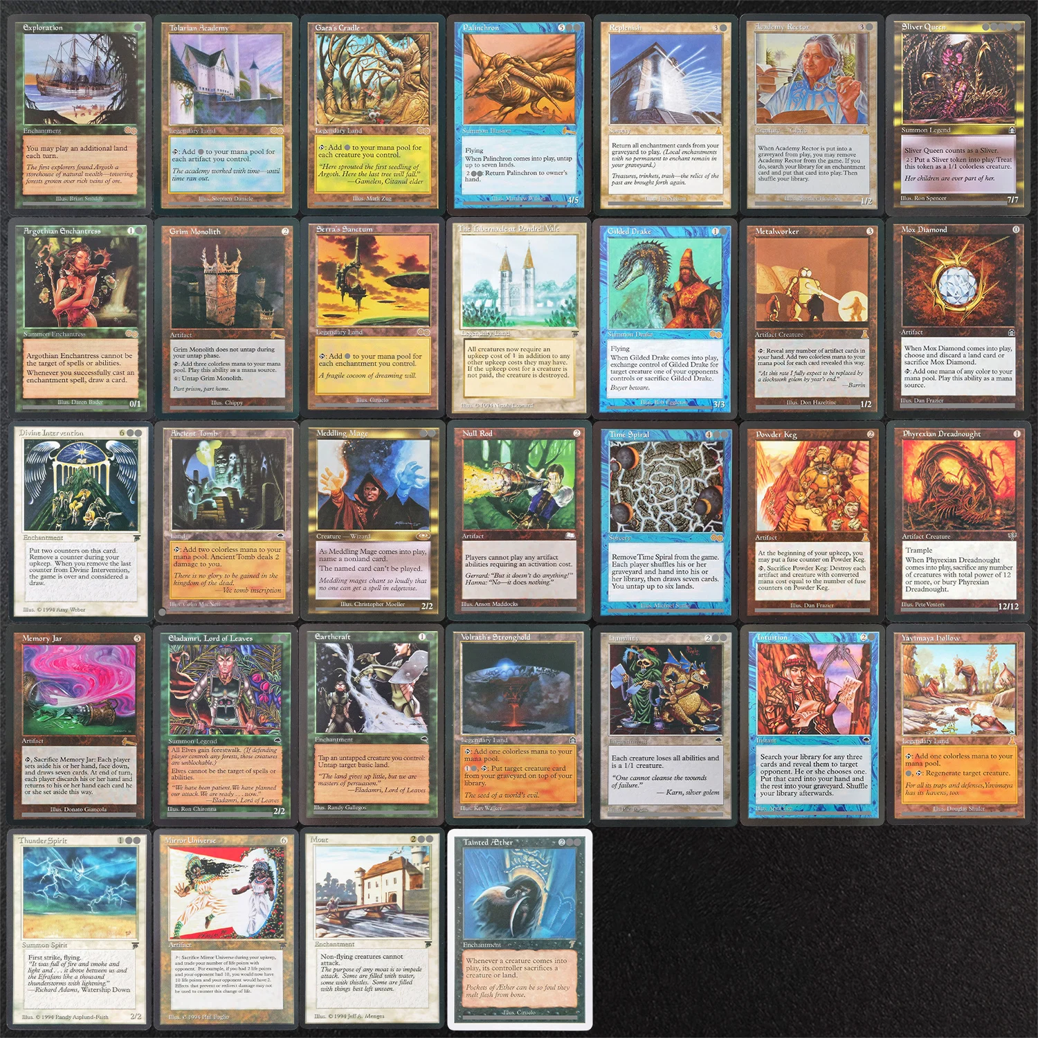 TMP UGS STH USG ULG LEG TA TCG Proxy Magical Card Gaea's Cradle Grim Monolith Serra's Sanctum Tolarian Academy Moat Thunder