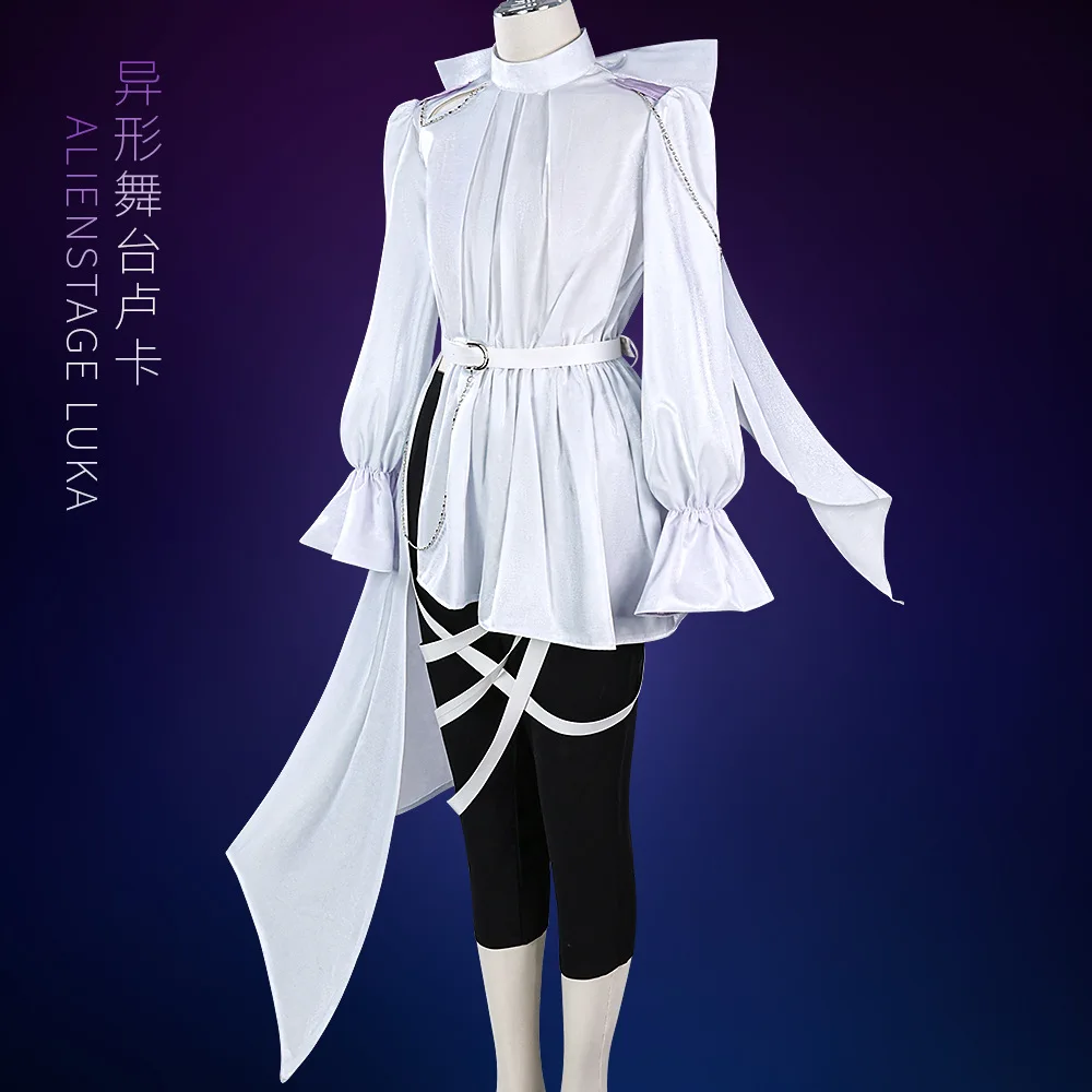 أنيمي الغريبة المرحلة لوكا تأثيري حلي قميص أبيض الملحقات مجموعة كاملة لوكا شعر مستعار تأثيري الدعائم للنساء الرجال ملابس الحفلات البدلة