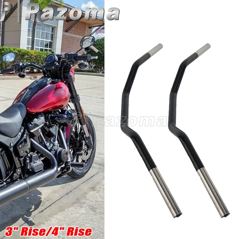 

Motorcycle Drag Bars Pullback Handlebar For Harley Softail Fat Boy FLFB FLSTFI Low Rider FXLRS FXLRST FLHC FXBB FXBR Rise 3" 4"