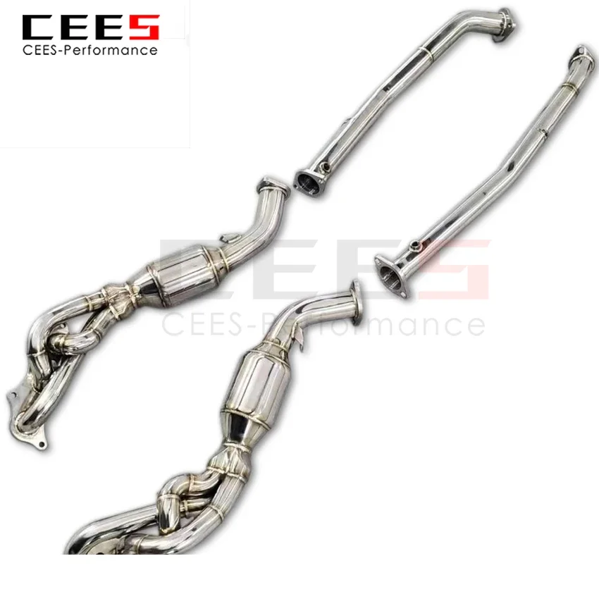 CEES Exhaust System For LEXUS LX570 Headers Stainless Steel Test Pipe No cat Downpipe Terminale Scarico Auto