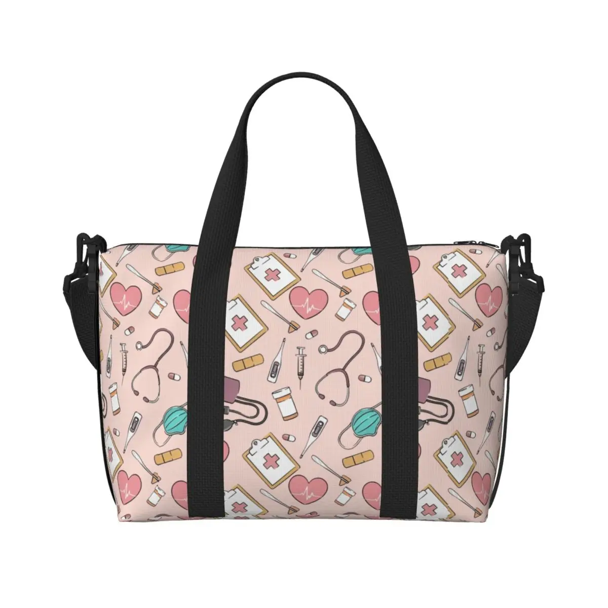 

Custom Large Funny Nurse Tote Bag Women Nursing Shoulder Shopping Gym Beach Travel Bag