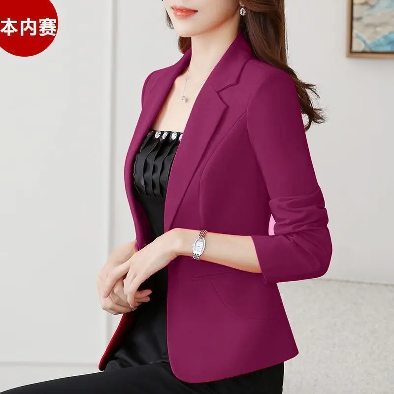 

Women'S Cropped Coat New In External Clothes Crop Blazer Woman Paillettes Autumn Winter Unisex Sblazer Purple Ruffles Unique