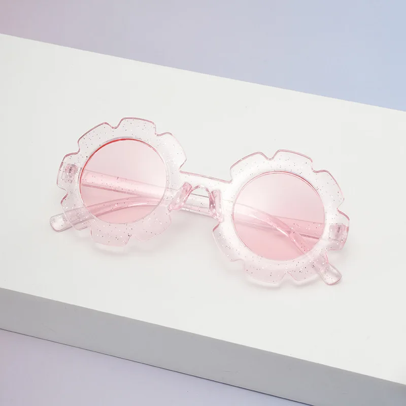 Cute Floral Round Sunglasses Fashion Glasses for Youngsters Durable PC Frame, Perfect for Outdoor Fun & Fashion Shows