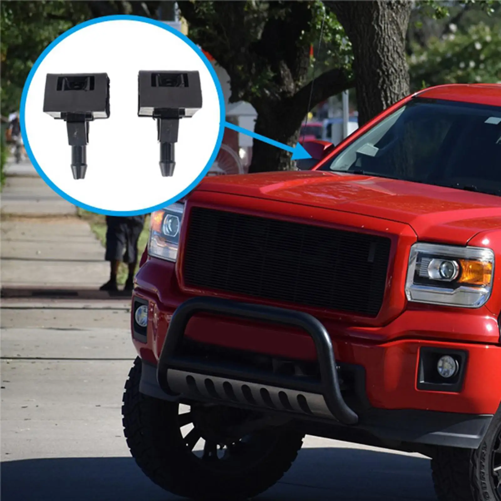 

2 Pcs Windshield Washer Squirter Nozzle Spray for and 2 Meters Fluid Hose with 2 Pcs Connector, Replace # 28932-JD000