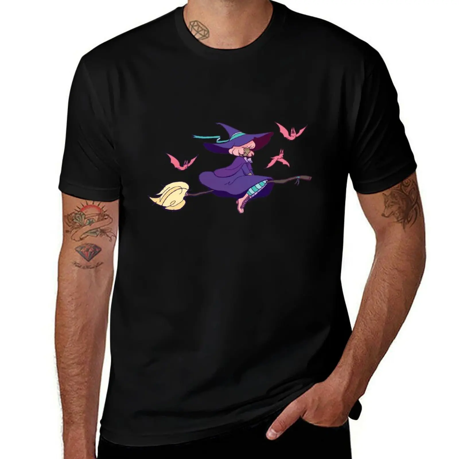 Pink Witch T-Shirt Outdoor Sports Short Sleeve Top