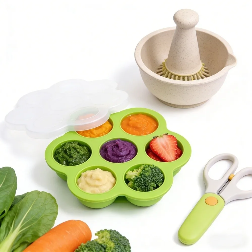 

New Soft Silicone Pastry Making Molds 7-Compartment Easy Release Food Molds Multi-size with Lids Freezing Tray Kitchen Use