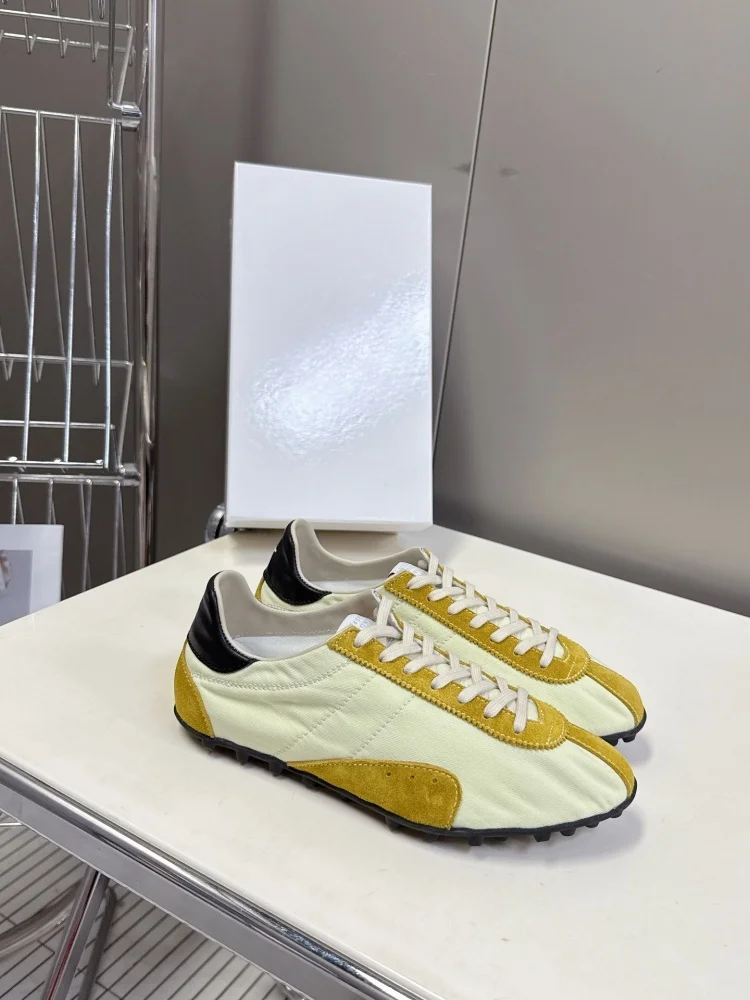 

Модель ретро 2025 года, универсальная, натуральная кожа, мягкая подошва, плоская подошва, легкая, тренировочная обувь для спортивной и повседневной носки.