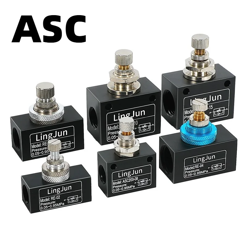 ASC Series One-Way Adjustable Throttle Valve, Precision Flow Control for Hydraulic/Pneumatic Systems