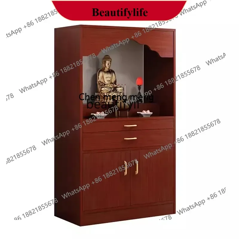 

z183 A16 Buddha Shrine Buddha Cabinet Household Buddha Shrine Incense Burner Table Altar Altar Worship Cabinet with Door
