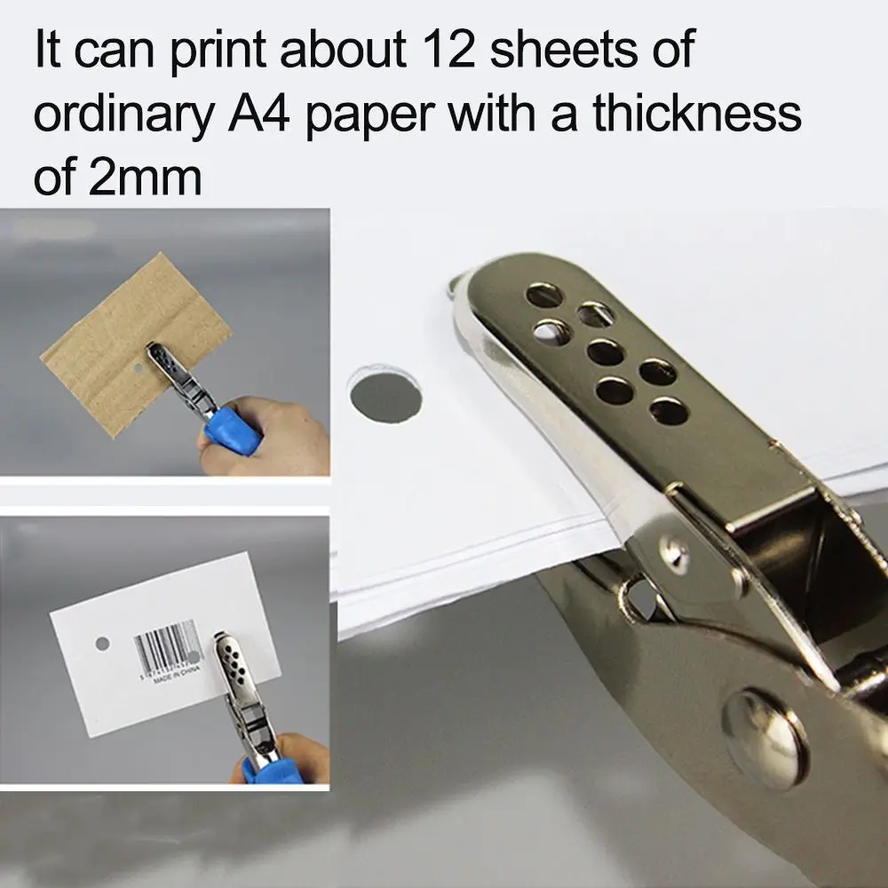 

2Pcs 3/6mm Single Hole Punching Machine Portable Rubber Handle Mini Paper Puncher Creative Non-slip Handheld Hole Punch