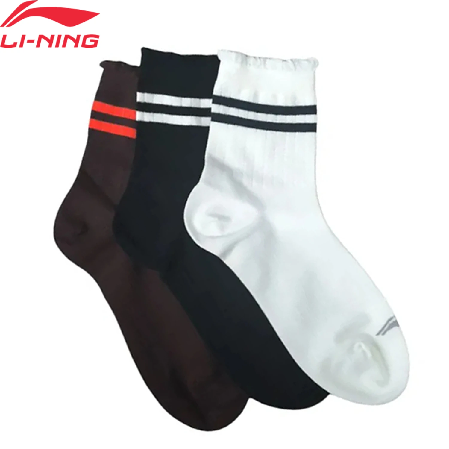 

Li-Ning Unisex Sports Style 3Pairs Socks 22-28cm 59.3%Cotton 36.9%Polyester 3.8%Elastane LiNing Men Women Socks AWTV133