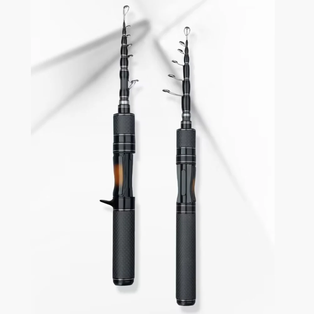 1.8M Portable Lure Fishing Rod Carbon Fiber Power Medium Light Spinning Casting Travel Rod Freshwater Saltwater Bass Trout Fish