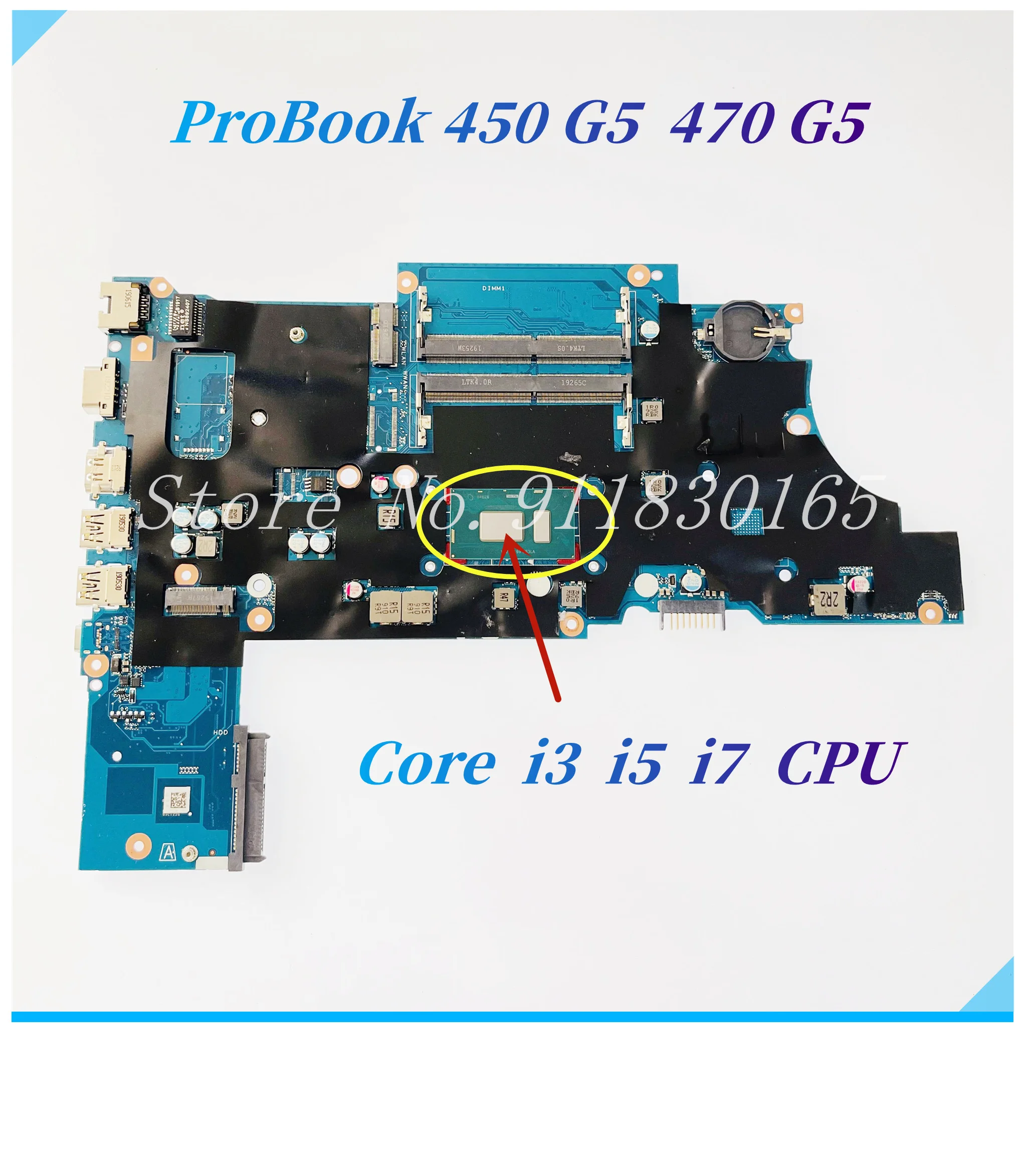 DA0X8CMB6E0 For HP ProBook 450 G5 470 G5 Laptop Motherboard L23103-601 With Core i3 i5 i7 CPU UMA DDR4 Motherboard 100% Work