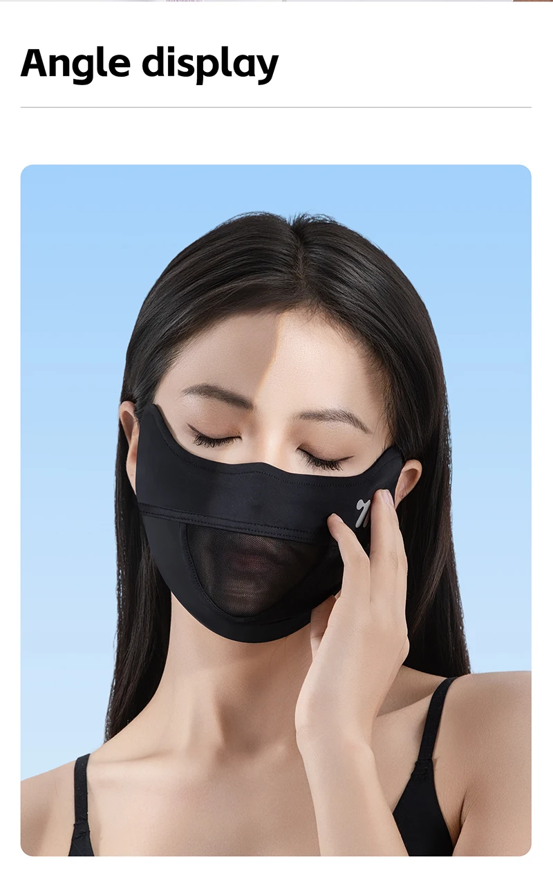 WEST BIKING Sommer-Eisseide-UV-Schutzmaske, atmungsaktiv, Outdoor-Sport, Radfahren, Wandern, Damen und Herren, verstellbar, Unisex, Gesichtskini – Detail 11
