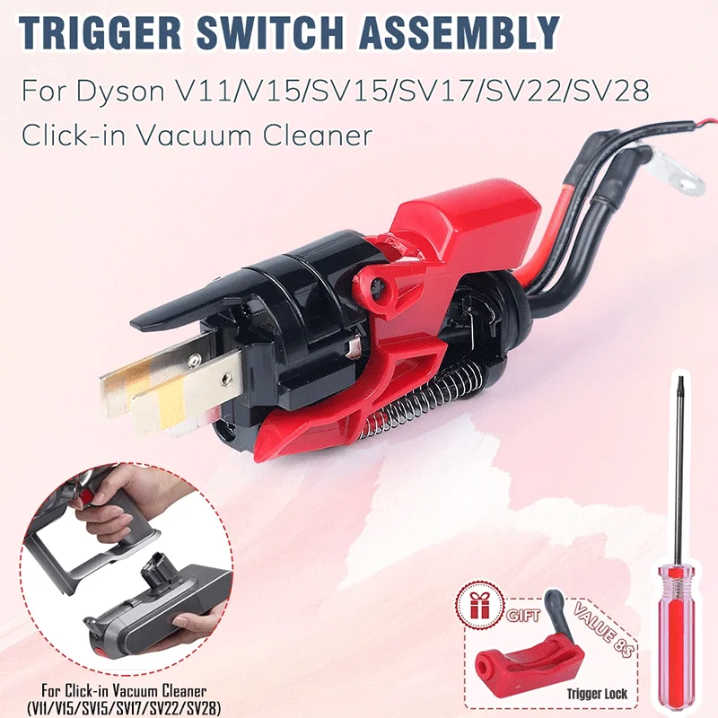 Trigger Switch Assembly/Button Replacement for Dyson V15 V11 SV15 Click-in Battery Type Vacuum Cleaner Power Switch Repair Parts