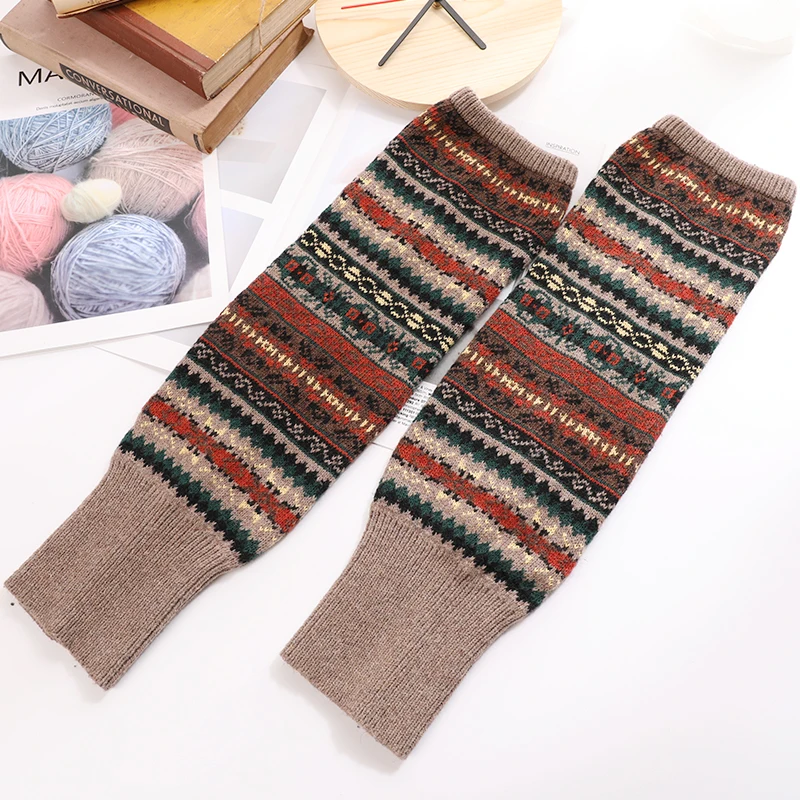 New Style Wool Warm Over The Knee In Autumn And Winter Knitted Leg Warmers For Boots Bohemia Fashion Girls Accessory