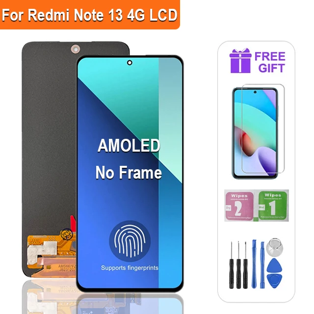 Display LCD Per Redmi Note 13 4G – Schermo Da 6,67” InCell, Digitalizzatore, Nero – Per I Modelli 23129RAA4G E 23124RA7EO