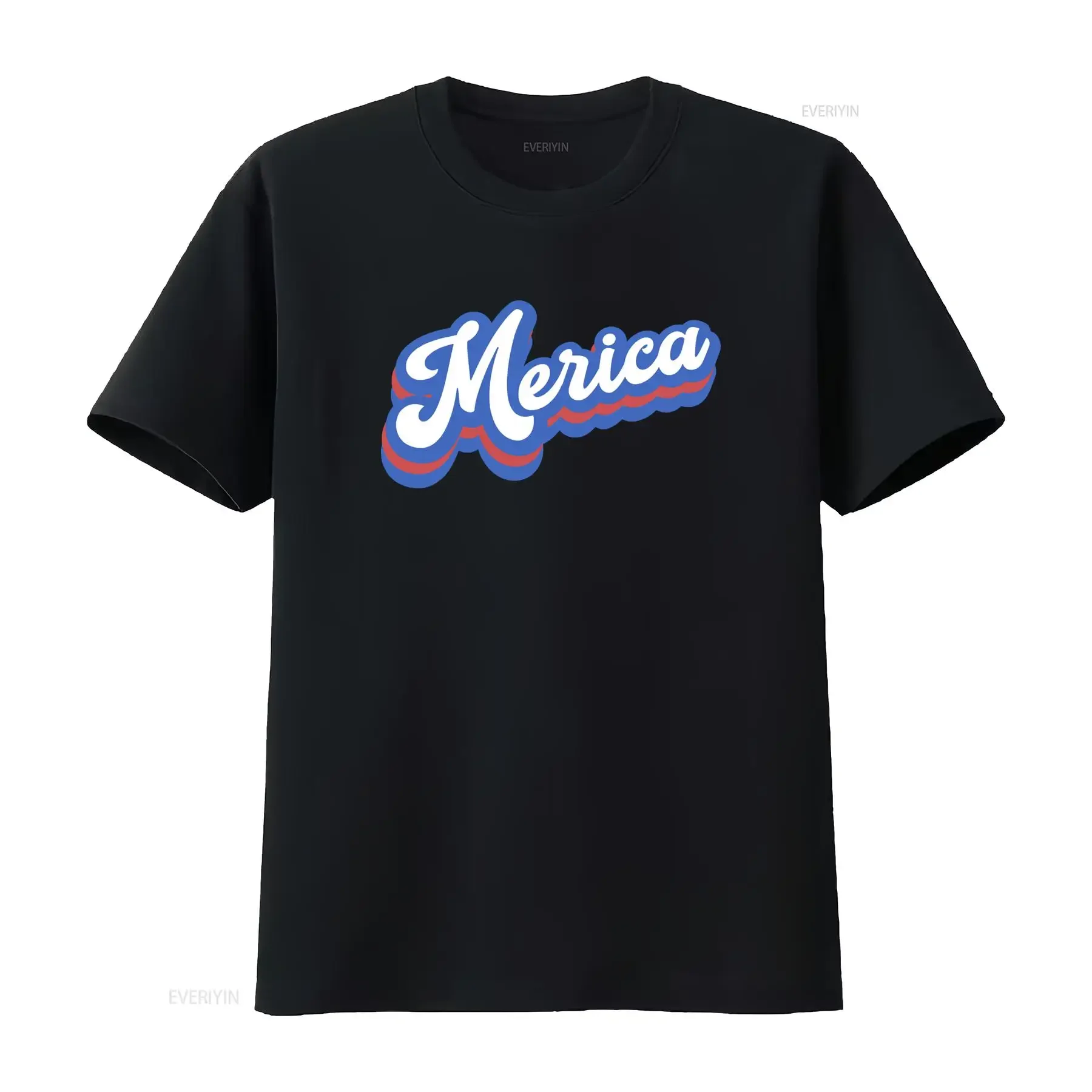 Retro Merica Font USA T Shirt 4th of July Funny Fourth Women's America Patriotic Independence vintage Washed Comfortable