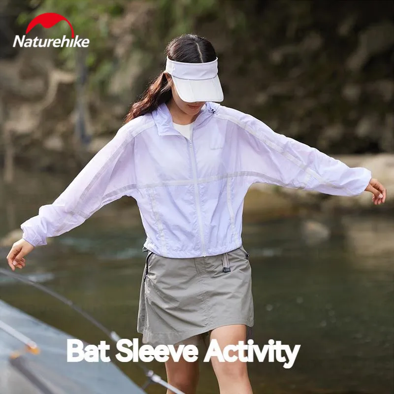 Naturehike Short Sun Protection Clothes with Cap Women's Poncho Batwing Sleeve Outdoor Waterproof Jackets Outdoor Riding Fishing