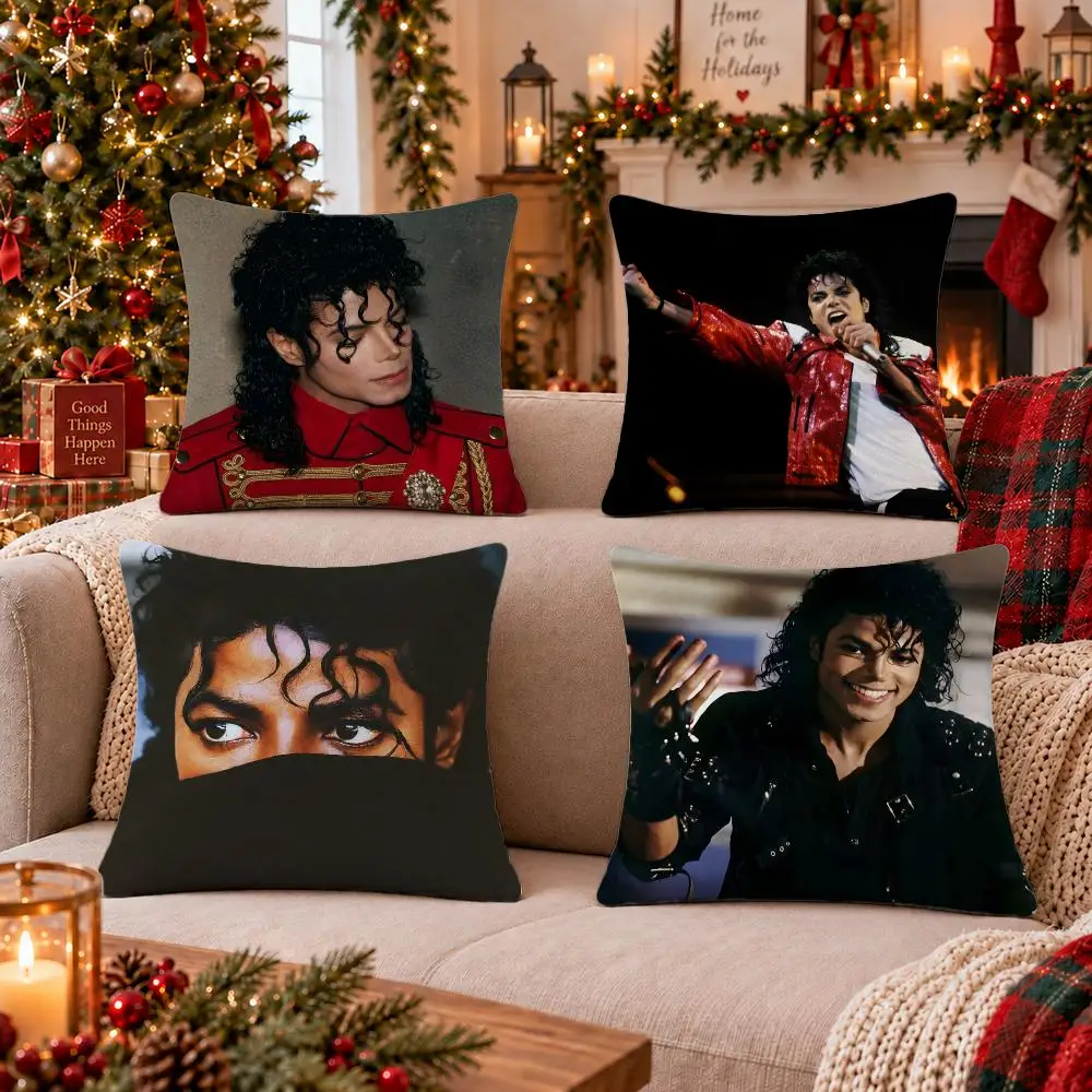Singer Michael Jackson Cushion Cover Cushion Cover Soft Plush Cushion Covers Fluffy Throw Pillow Cases for Sofa Bedroom