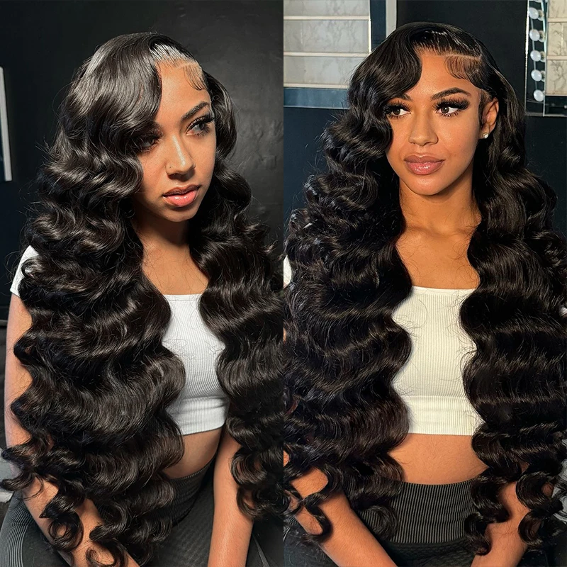 

250% Body Wave Glueless Wigs Brazilian Virgin Body Wave Human Hair Wigs For Women 13x6 Skin Melt HD Lace Front Wigs Pre Plucked Pre Bleached Invisible Transparent Body Wave Frontal Wigs With Baby Hair Natural Black Body Wave Lace Wigs For Daily Wear