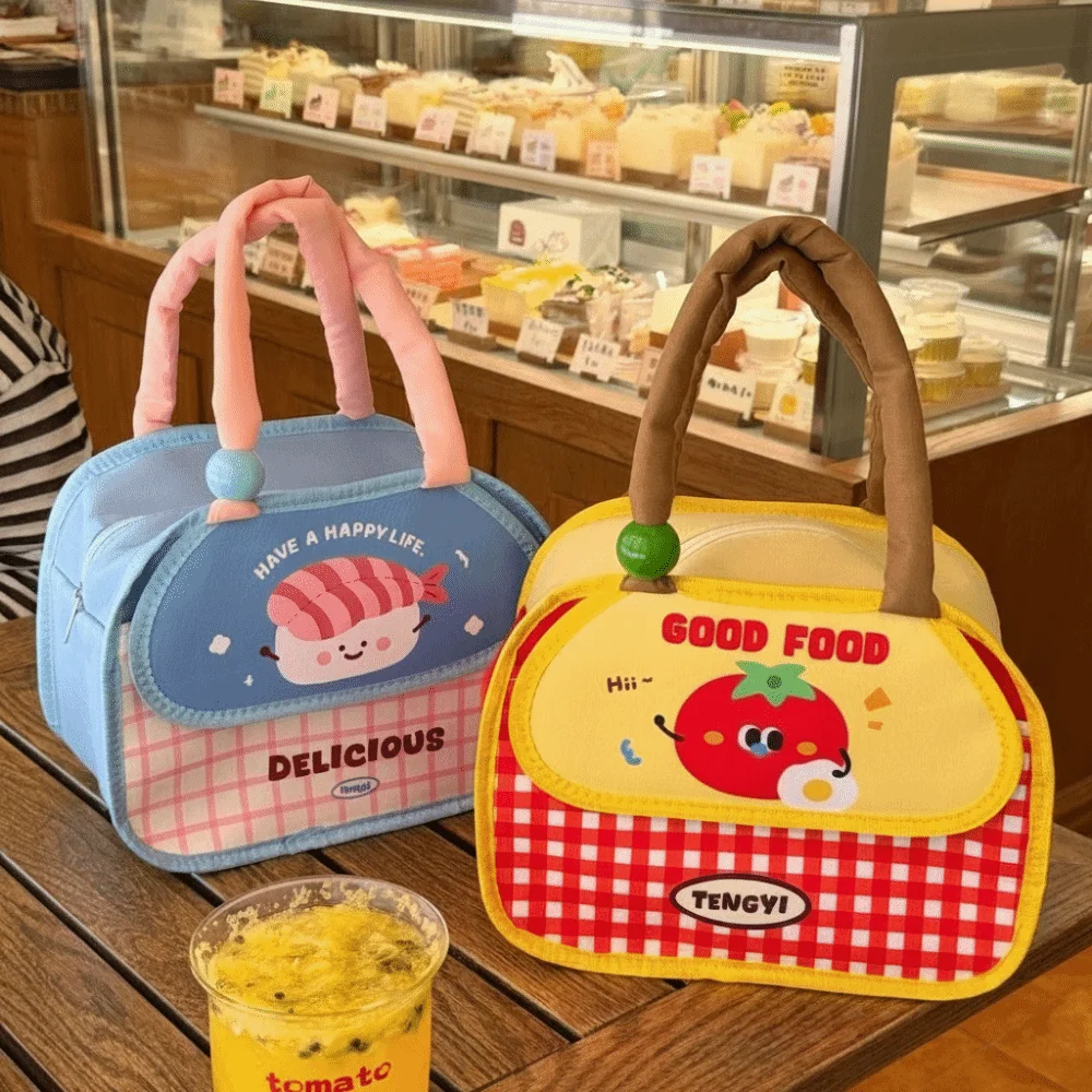 High Quality nsulation Lunch Box Bag Aluminum Foil Cold Insulation Handbag Large Capacity Cartoon Print Picnic Bag for Work