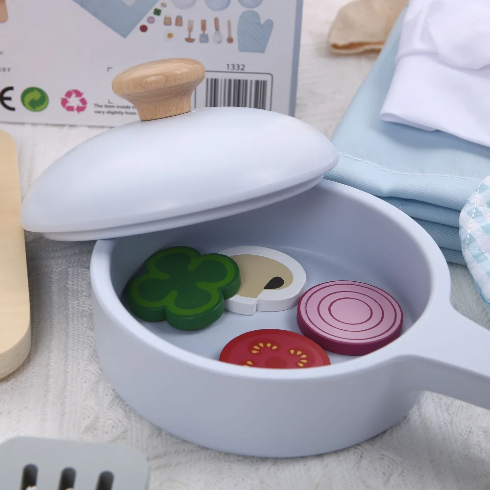 محاكاة خشبية المطبخ ألعاب المطبخ الصغيرة تجهيزات المطابخ وعاء عموم كوك التظاهر اللعب ألعاب منزلية تعليمية للأطفال أواني جير #4