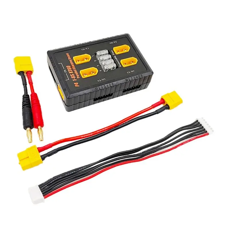 

AEE2-P4 1-6S XT60 Plug Parallel Charging Board Support 20A Input 4 Channels Output For Rc Battery