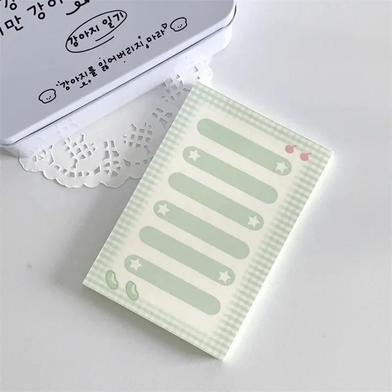 Korean INS Fresh Light Green Memo Pad Cute Student Loose Leaf Message Notepad Girl Mini Pocket Planner Scrapbook Material Paper