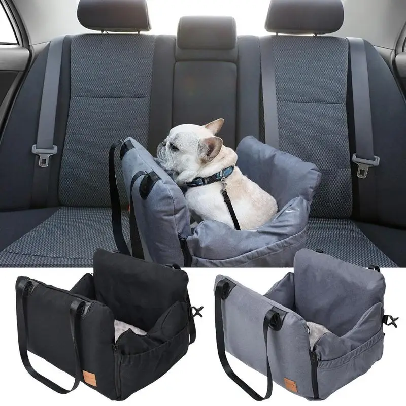 

Dog Console Car Seat Auto Central Dog Car Seat Bed Portable Dog Carrier For Small Pets Safety Travel Pouch Installs on Armrest