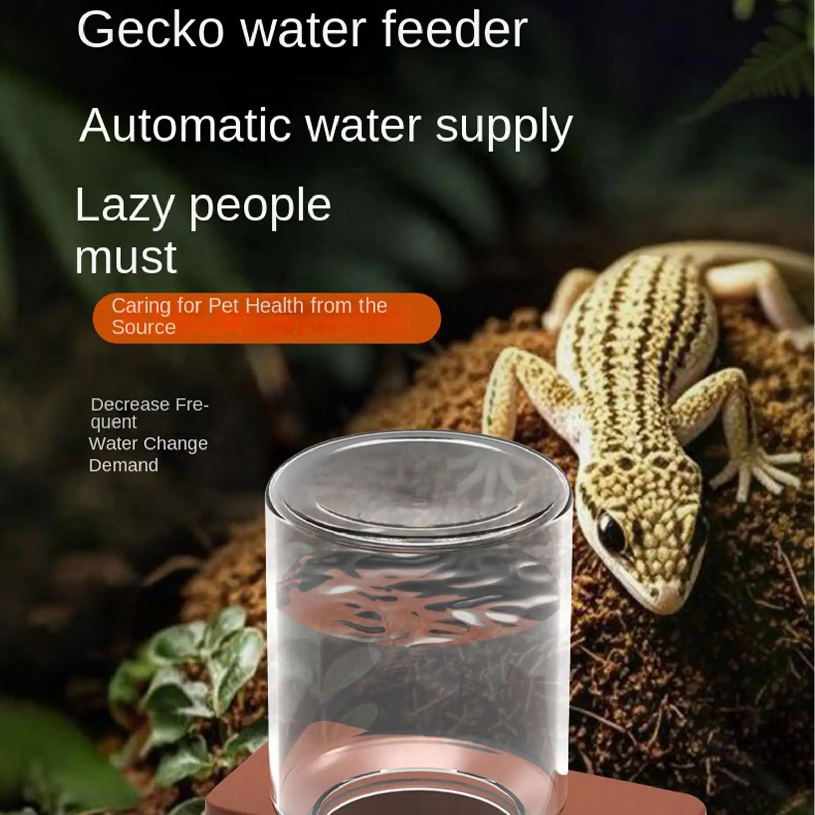 Automatischer Schwerkraft-Wasserspender für Reptilien, abnehmbarer Napf für Eidechsen, Schlangen, Schildkröten, Chamäleons, Geckos, ohne Stromversorgung – Detail 12