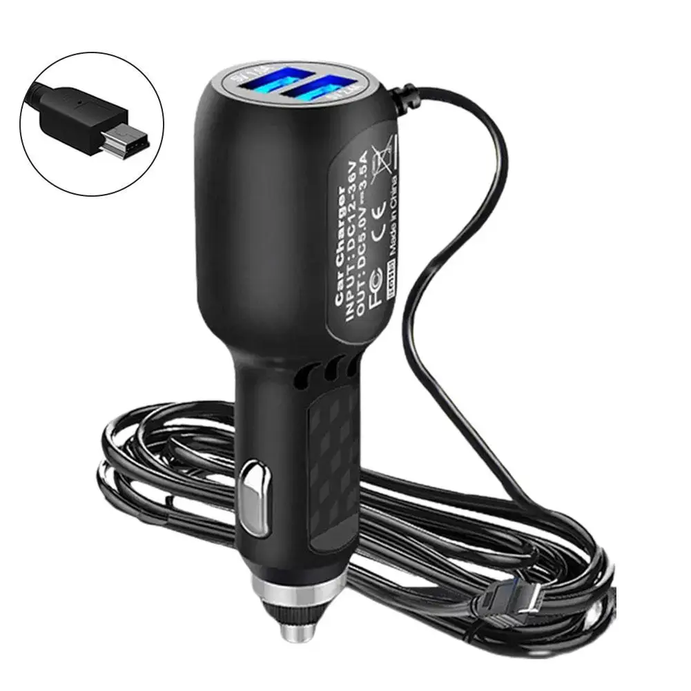 DVR Charging Cable Dash Cam Car Charger Mini USB Cable 12-24V Multi-function Car Charger For Mobile Phones DVR Camera GPS H2F8