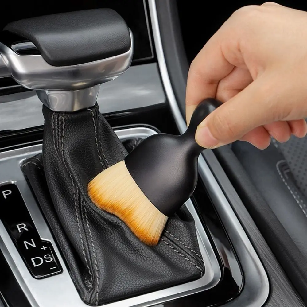 Multifunctional Cleaning Brush with Dust Cover Soft Bristle Nail Art Brush Car Interior Cleaning Tools White Remove Dust Brush