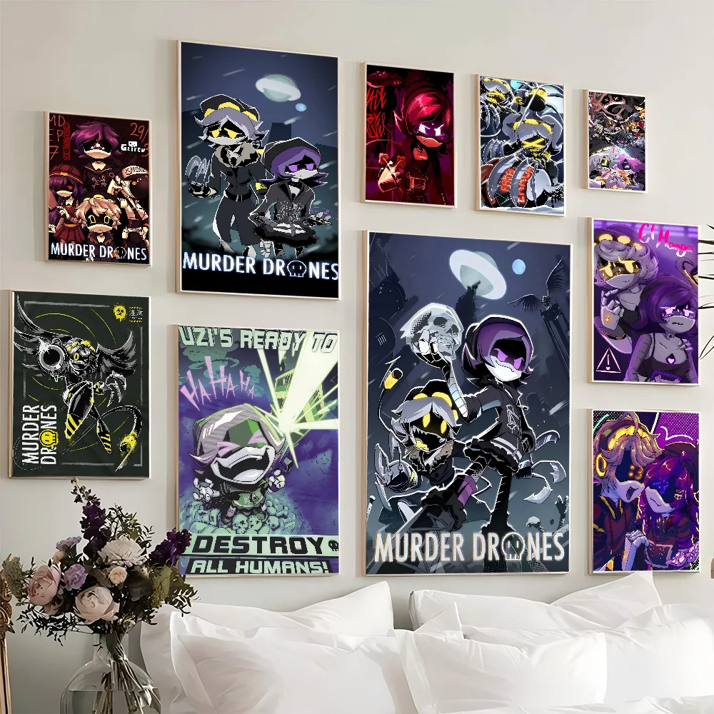 Murder Drones Anime Posters Sticky HD Quality Wall Art Retro Posters For Home Kawaii Room Decor